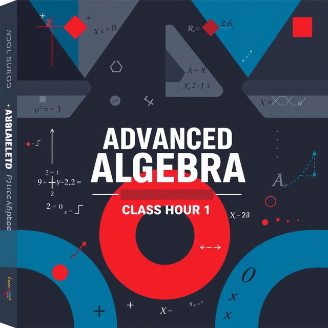 A masculine design for an advanced algebra binder cover for a high school class