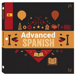 A masculine design for an advanced Spanish binder cover for a high school class