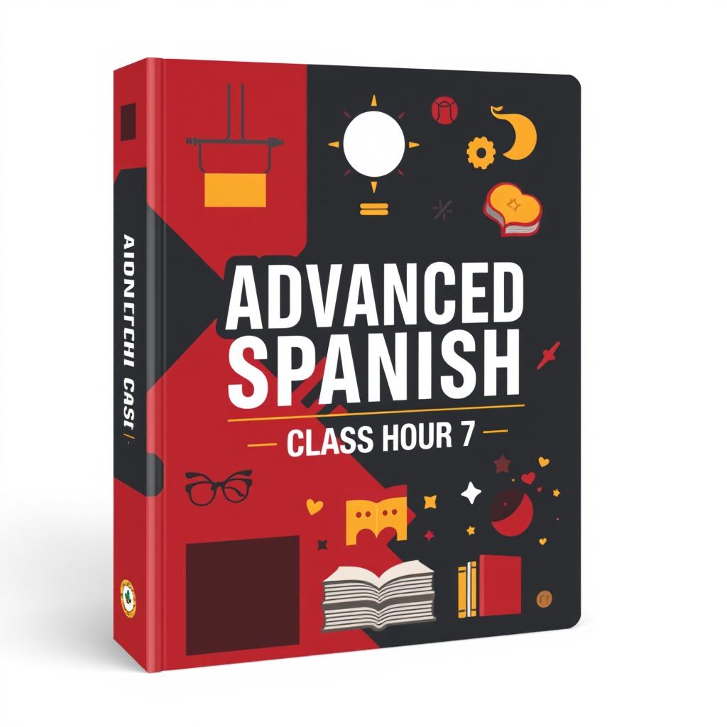 A masculine design for an advanced Spanish binder cover for a high school class