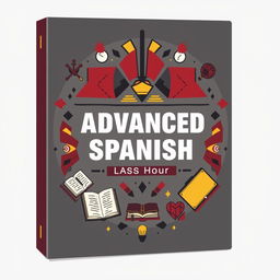 A masculine design for an advanced Spanish binder cover for a high school class