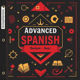 A masculine design for an advanced Spanish binder cover for a high school class