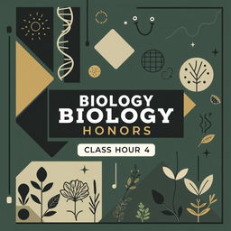 A masculine design for a Biology Honors binder cover for a high school class