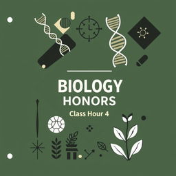 A masculine design for a Biology Honors binder cover for a high school class