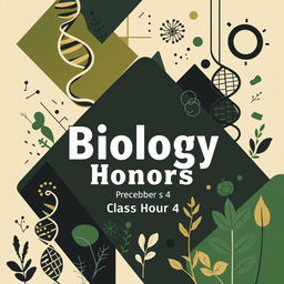 A masculine design for a Biology Honors binder cover for a high school class