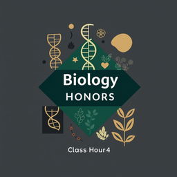 A masculine design for a Biology Honors binder cover for a high school class