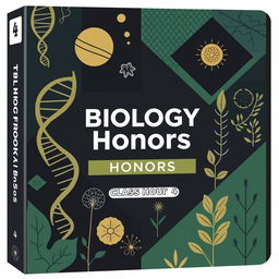 A masculine design for a Biology Honors binder cover for a high school class