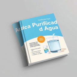 Create a book cover with the title 'Purificador de Agua' and an image of a homemade water purifier