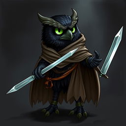 A detailed illustration of an Owlin character from Dungeons & Dragons