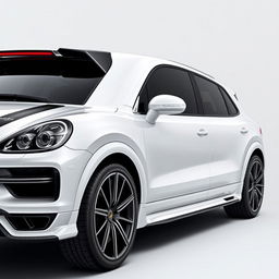 A Porsche Cayenne equipped with an aggressive bodykit made entirely of carbon fiber