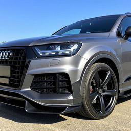 An Audi Q7 equipped with an aggressive bodykit made entirely of carbon fiber