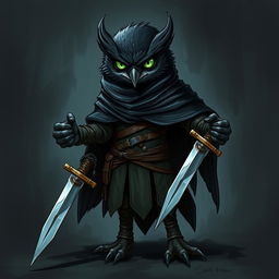 A detailed illustration of an Owlin character from Dungeons & Dragons