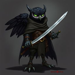 A detailed illustration of an Owlin character from Dungeons & Dragons