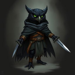 A detailed illustration of an Owlin character from Dungeons & Dragons