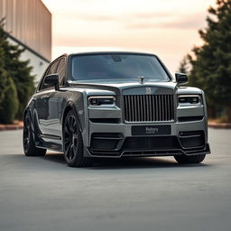 A Rolls-Royce Cullinan equipped with a Mansory-style aggressive bodykit made entirely of carbon fiber