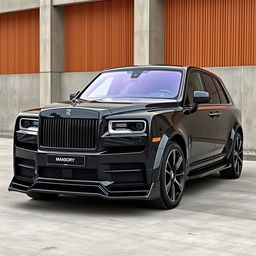 A Rolls-Royce Cullinan equipped with a Mansory-style aggressive bodykit made entirely of carbon fiber