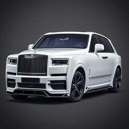 A Rolls-Royce Cullinan equipped with a Mansory-style aggressive bodykit made entirely of carbon fiber