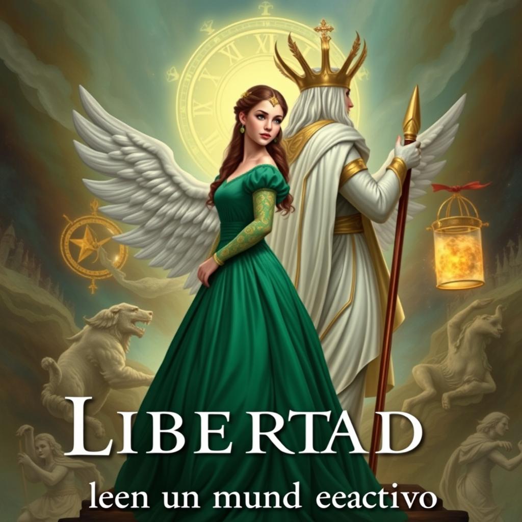 Create a book cover set in the 1500s, titled 'Libertad en un mundo cautivo'