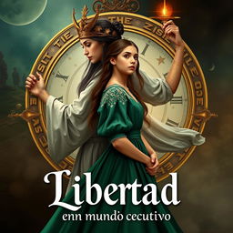 Create a book cover set in the 1500s, titled 'Libertad en un mundo cautivo'