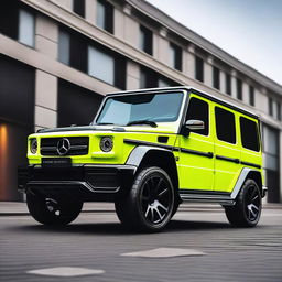 A detailed image of a Mercedes-Benz G-Wagon with an aggressive Mansory carbon fiber bodykit