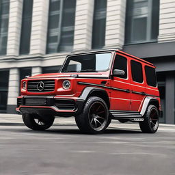 A detailed image of a Mercedes-Benz G-Wagon with an aggressive Mansory carbon fiber bodykit