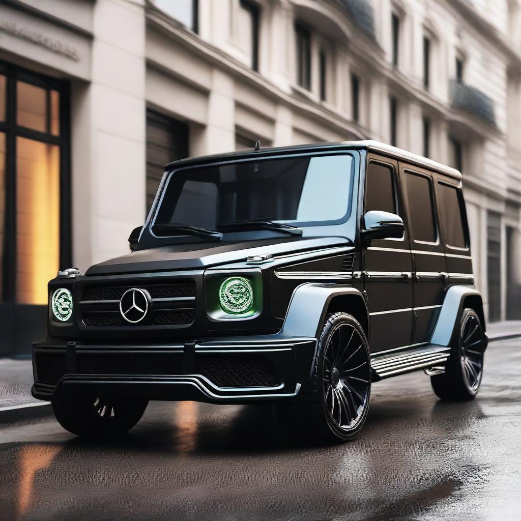 A detailed image of a Mercedes-Benz G-Wagon with an aggressive Mansory carbon fiber bodykit