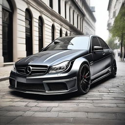 A high-resolution image of a Mansory-tuned Mercedes-Benz C63 AMG