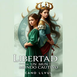 Create a book cover set in the 1500s, titled 'LIBERTAD EN UN MUNDO CAUTIVO' (make sure the title is written correctly)