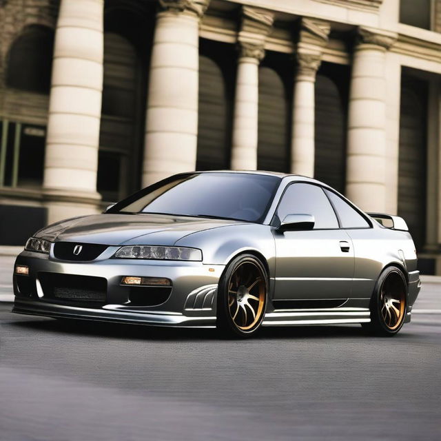 A high-resolution image of an Acura Integra with an aggressive Mansory body kit