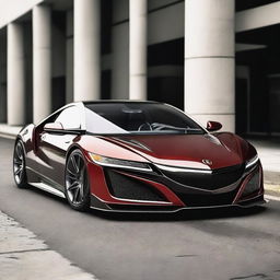 A high-resolution image of an Acura NSX with an aggressive Mansory body kit