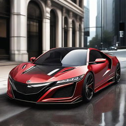 A high-resolution image of an Acura NSX with an aggressive Mansory body kit