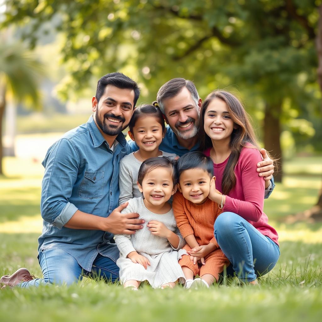 Una portada que muestra a una familia feliz reunida en un entorno acogedor