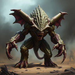 Create an image of a Dilgar, a fictional alien species known for their warlike nature