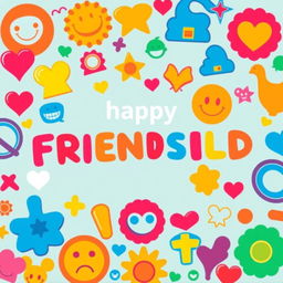 Create a background image filled with symbols that represent a colorful friendship