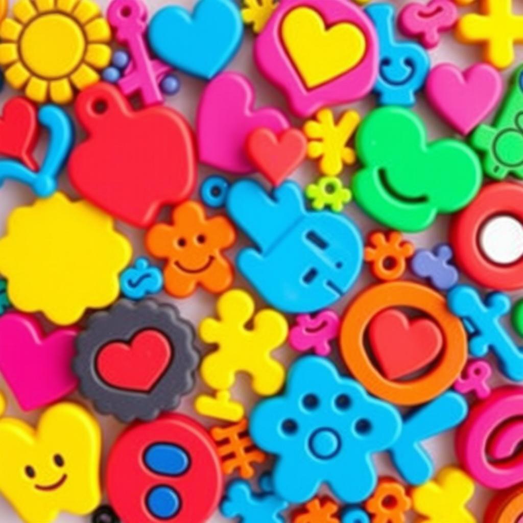 Create a background image filled with symbols that represent a colorful friendship