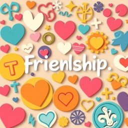 Create a background image filled with symbols that represent friendship