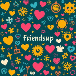 Create a background image filled with symbols that represent friendship