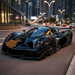 A hypercar named Joroz, 2004 version, painted in sleek black