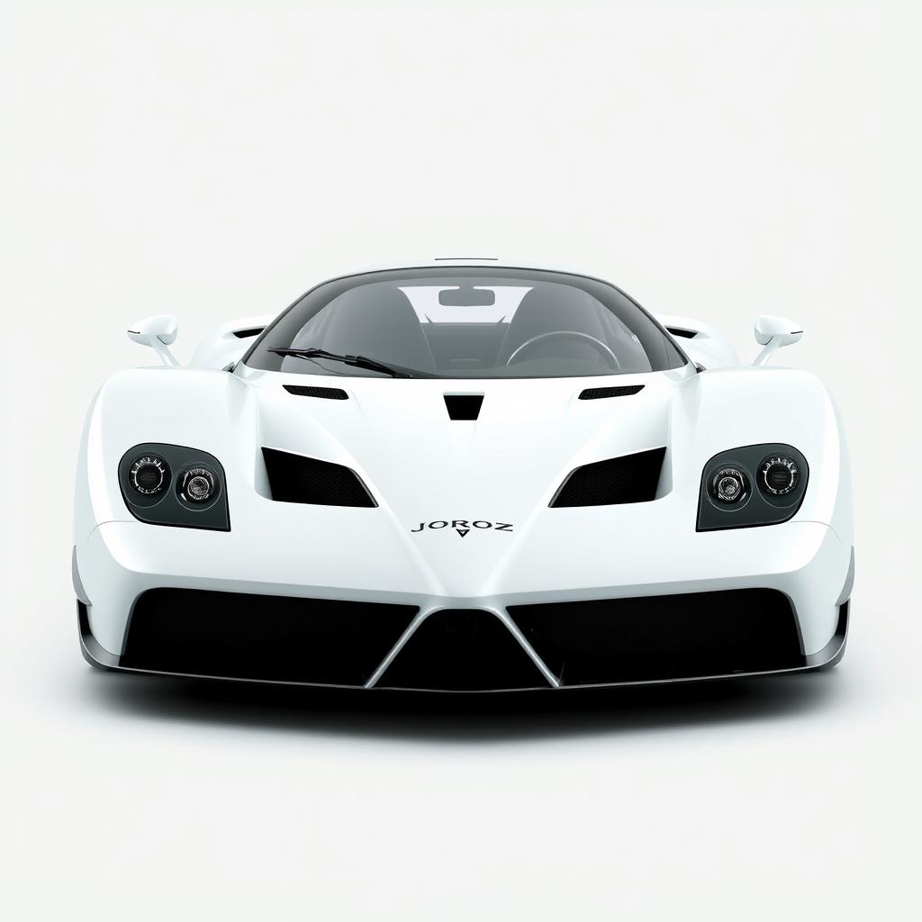 A hypercar from 2004, painted in white, named Joroz