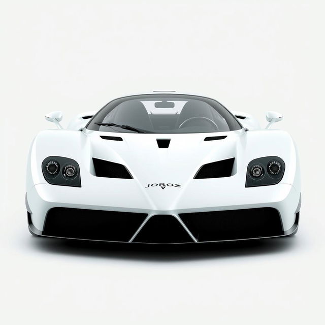 A hypercar from 2004, painted in white, named Joroz