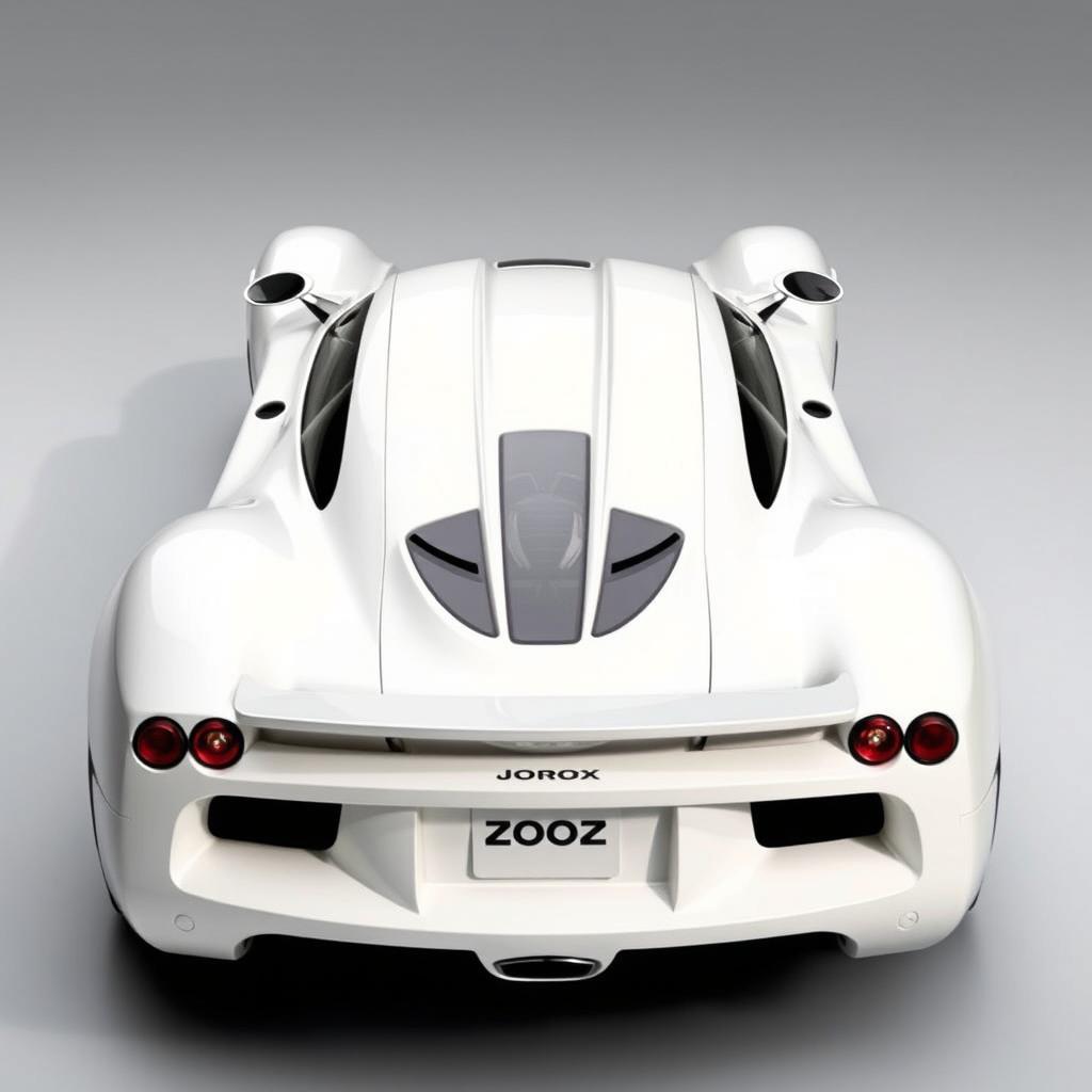 A hypercar from 2004, painted in white, named Joroz