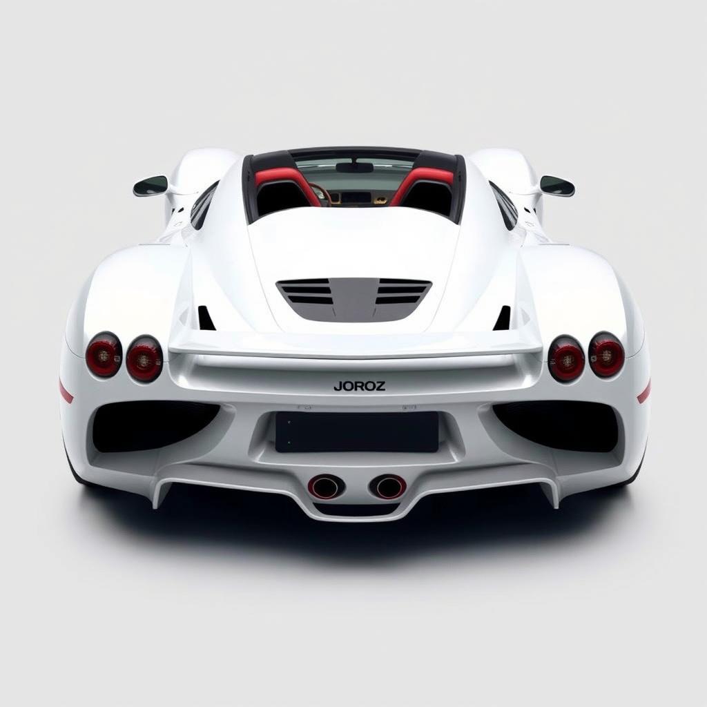 A hypercar from 2004, painted in white, named Joroz