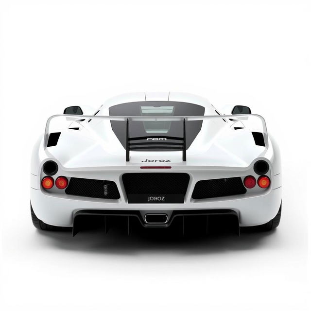 A hypercar from 2004, painted in white, named Joroz