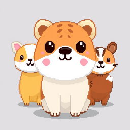 Create pixelated kawaii domestic animals