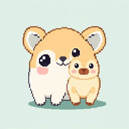 Create pixelated kawaii domestic animals