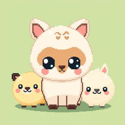 Create pixelated kawaii domestic animals