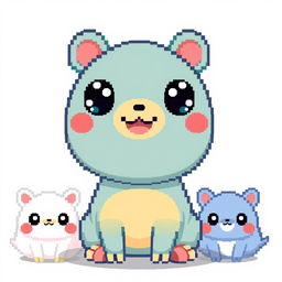 Create pixelated kawaii animals