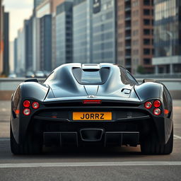 A large hypercar from 2004, painted in black, named Joroz