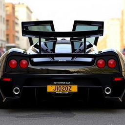 A large hypercar from 2004, painted in black, named Joroz