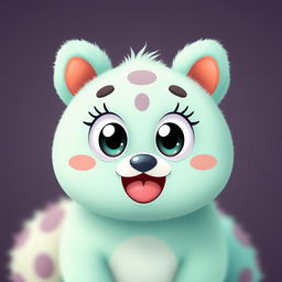 Create kawaii animals that are cute and adorable, featuring big eyes, rounded shapes, and vibrant colors