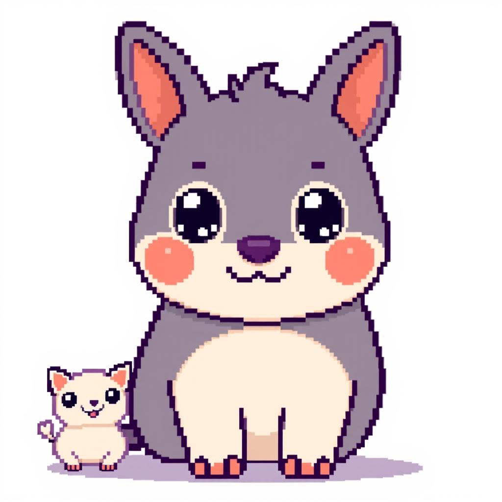 Create pixelated kawaii animals